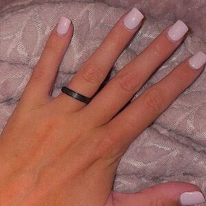 Textured Metal Stainless Steel Ring with Sparkle